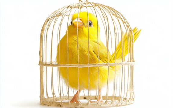 Creative Tweety Bird themed cage showcasing intricate details with playful decorative cartoon style isolated on white background PNG