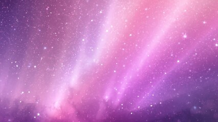 Dreamy Night Sky with Aurora-Like Light Beams and Starry Gradient in Pink, Purple, and Blue