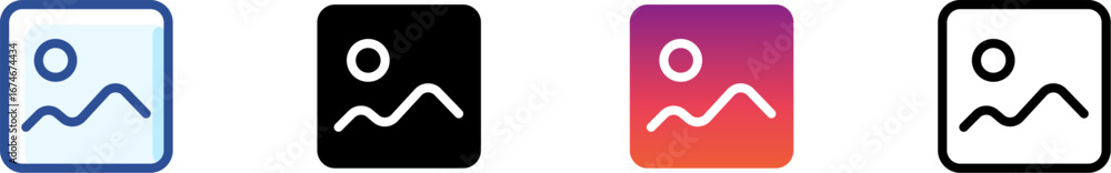 Poster image gallery icons simple icons representing images and gallery placeholder