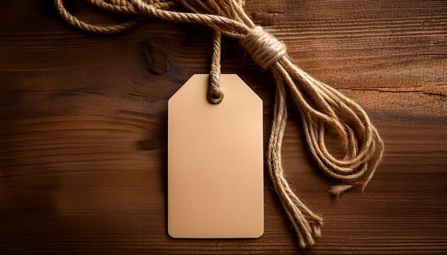 rustic charm is captured with a blank tag tied with rope offering space for personalization and emphasizing its vintage aesthetic