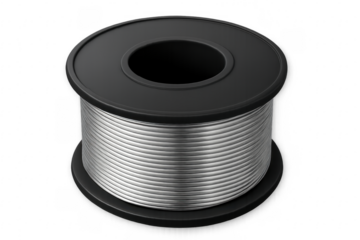 Solder wire spool with transparent background for easy editing