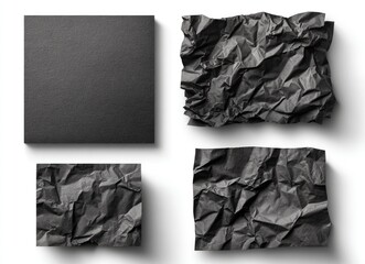 Four black paper textures