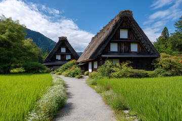 explore enchanting summer landscapes and natural beauty across  diverse countries featuring retrostyled ancient