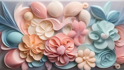 wallpaper featuring delicate interwoven shapes and pastel colors inspired by birthday cards