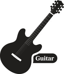 Fototapeta premium Flat guitars. Acoustic guitar, electric guitar on white background.