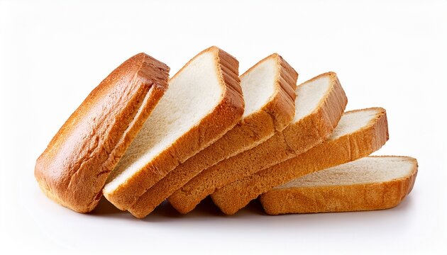 sliced fresh bread loaf food staple breakfast isolated on white background