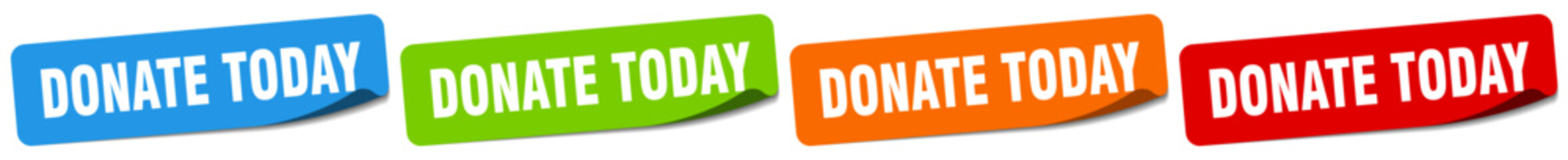 donate today sticker. donate today sticker set on white background