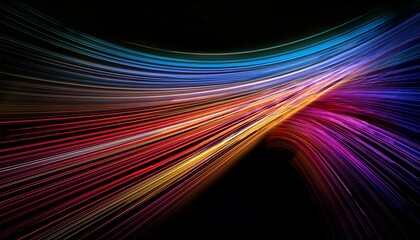 a black background with colorful lines