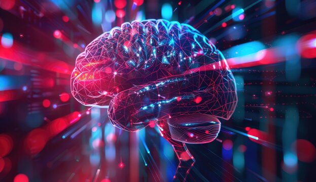 Digital Brain Network Data Processing, Server Room Background