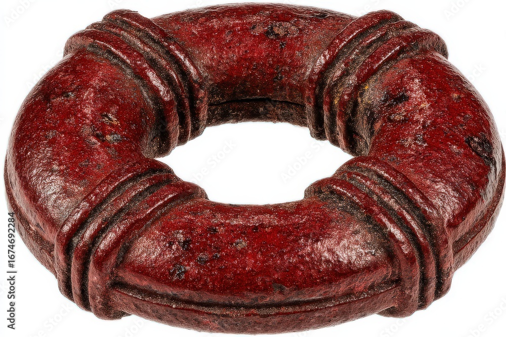 Aufkleber abstract representation of a red textured ring showcasing intricate details and unique design that e