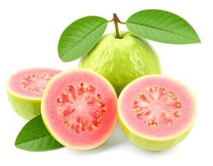 Fresh guava fruit with leaves