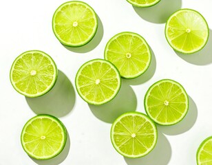 Fresh lime slices on white background (1)