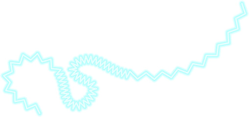 Freeform chaotic zigzag energy line with unpredictable electric motion and a glowing neon blue effect.