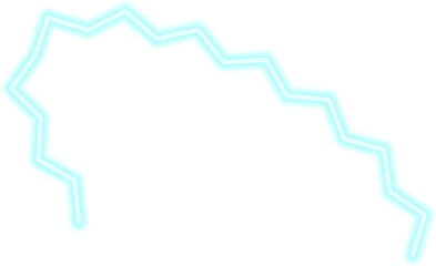 Subtle curved neon stroke with irregular zigzags, forming an abstract electric flow with glowing edges.