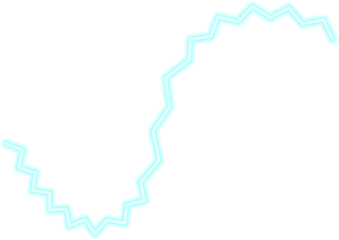 Wave-shaped neon stroke with irregular zigzags, radiating a high-energy electric pulse with a glowing effect.