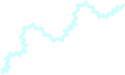 Abstract neon zigzag line featuring an irregular stroke, simulating an uneven energy discharge.