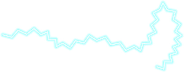 Abstract neon zigzag line with a soft and continuous flow, resembling an electric spark.