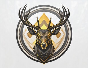 Golden deer head, intricate design