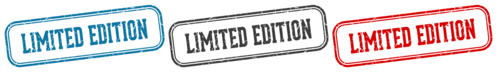 limited edition stamp. limited edition rectangular stamp set isolated on white background