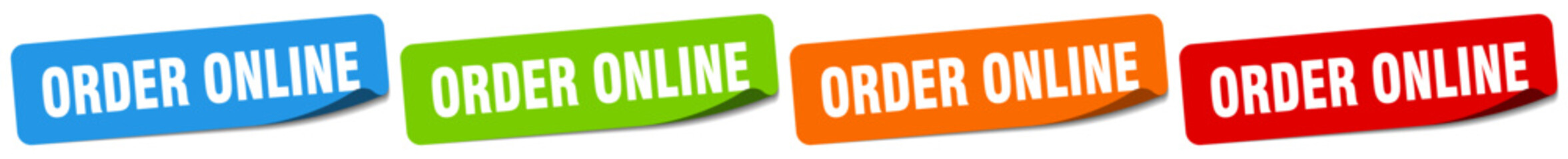 order online sticker. order online sticker set on white background