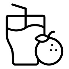 orange juice icon line