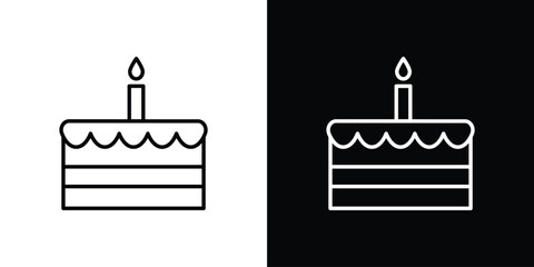 Cake birthday icon set. Logo eps 10