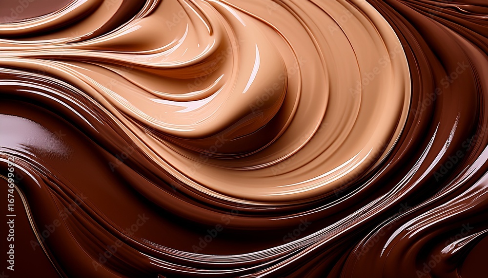 Poster a liquid foundation in a rich deep umber shade with a smooth creamy texture the surface showcases fl