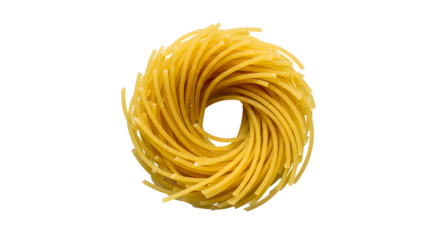 Spaghetti Ball Display Uncooked spaghetti arranged in a spherical bundle