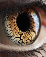 Naklejka premium Digital Human Eye with Futuristic Data Overlay