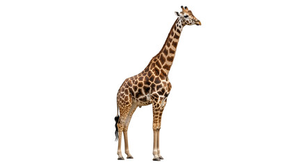 Obraz premium Isolated giraffe image for design projects and educational use animal photography giraffe portrait standing tall on transparent background