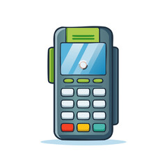 Cartoon style payment terminal vector illustration