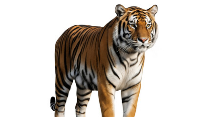Naklejka premium Portrait of bengal tiger walking isolated on black background wildlife animal predator carnivore zoo 100 on transparent background