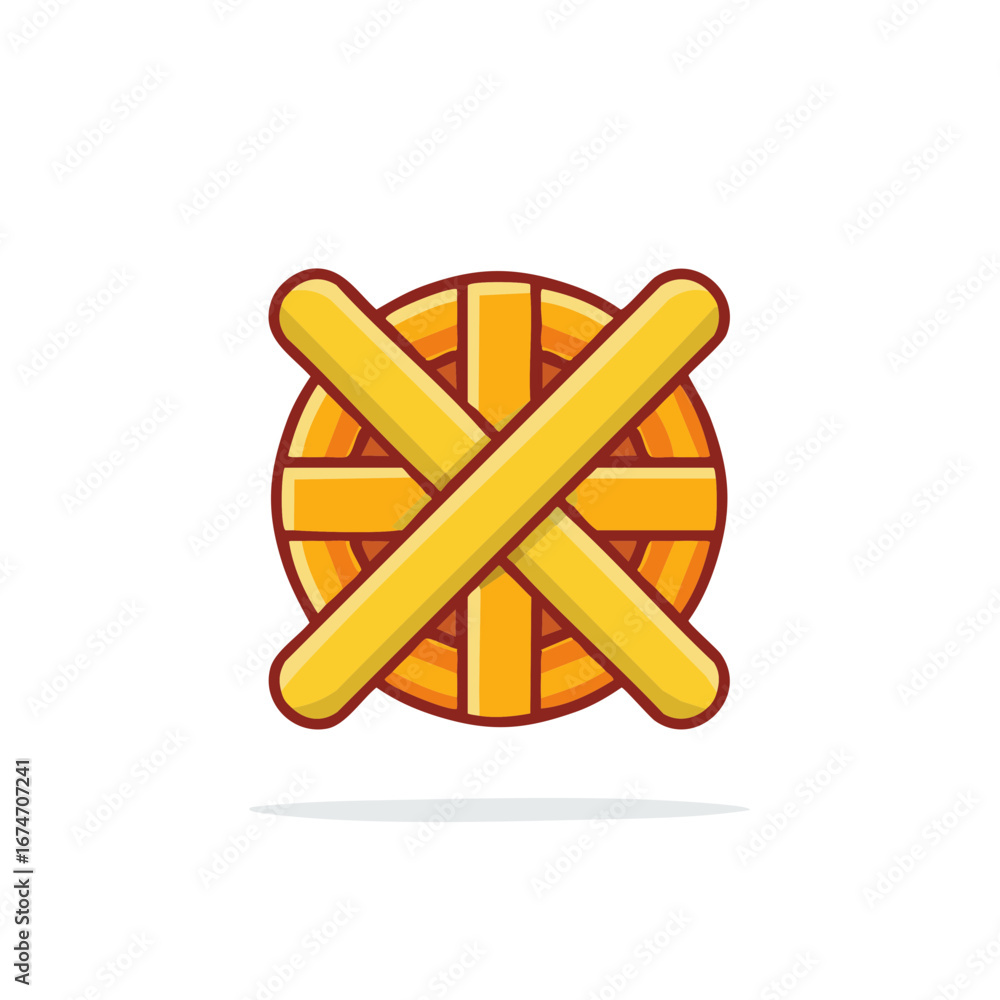 Poster stylized icon of a rounded wheel with overlapping rectangular elements for design and illustration p
