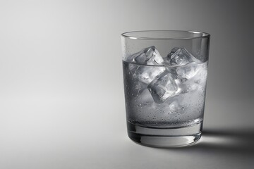 Chilled Glass Beverage with Condensation for Refreshment and Hydration