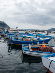 Boats in the Harbor Porto di Palermo Sicily Italy 