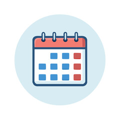 Graphic Wall Calendar with Grid on Light Blue Background for Schedule Reminders