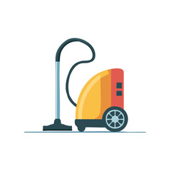 Obraz premium Illustration of a vacuum cleaner with wheels and hose, cleaning device design