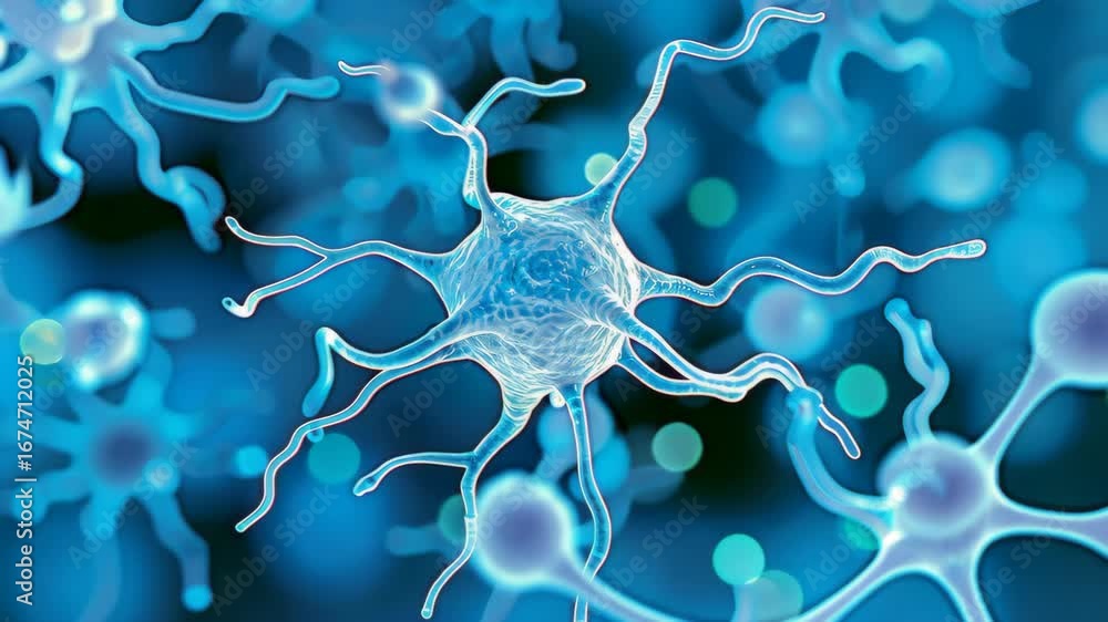 Poster brain cell network: a mesmerizing view of brain cell architecture, highlighting interconnected neuro