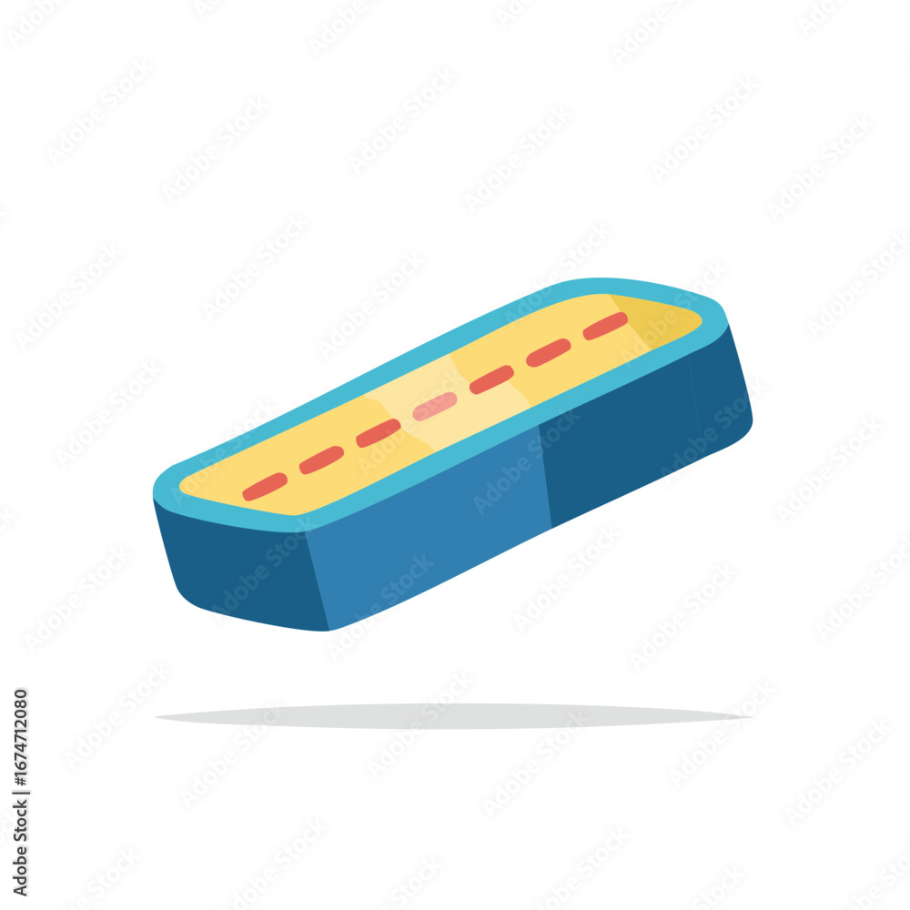 Poster colorful abstract blue and yellow track with red dashed line for progress or game interface.