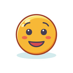 Fototapeta premium Smiling Emoji Cartoon Illustration, Positive Emotion, Happy Face Graphic Design