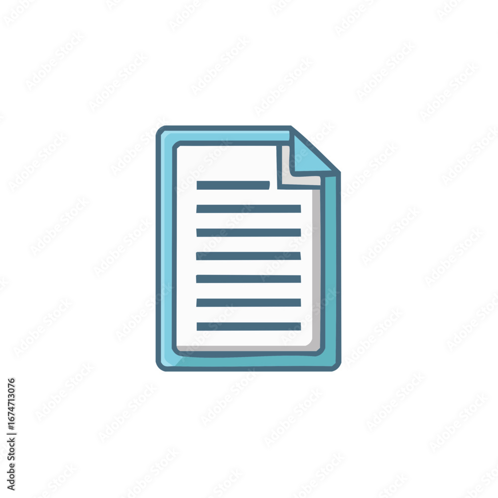 Poster document icon with lines of text and folded corner