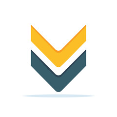 Chevron Arrows Graphic Icon in Yellow and Dark Blue