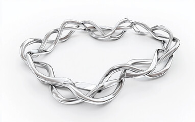 Naklejka premium Surreal illustration of paperclips forming abstract dreamlike artistic shapes isolated on white background PNG