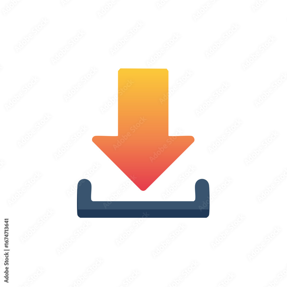 Poster gradient download arrow icon symbolizing digital data transfer web interface and cloud saving
