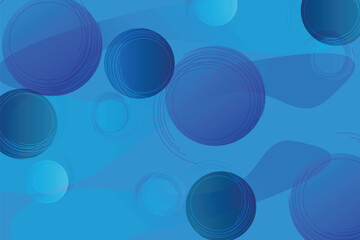 Blue background with circles and spiral abstract design