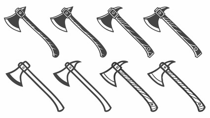 Diverse Axe Designs Vector Collection. Strong Woodcutting Tools, Historical Weapons, and Outdoor Gear Icons for Logos, Gaming, Adventure, and Survival Branding.