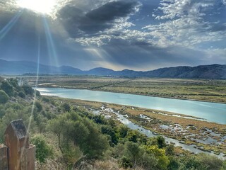 lake and mountains
