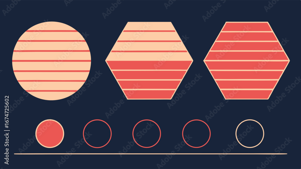 Poster modern flat design abstract geometric shapes with progress indicator. technology, data analysis, bus
