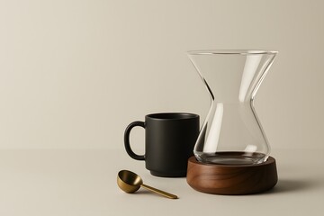 Elegant Coffee Setup with Ceramic Dripper and Mug for Morning Rituals