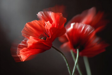 Vibrant Red Poppy Flowers in Motion